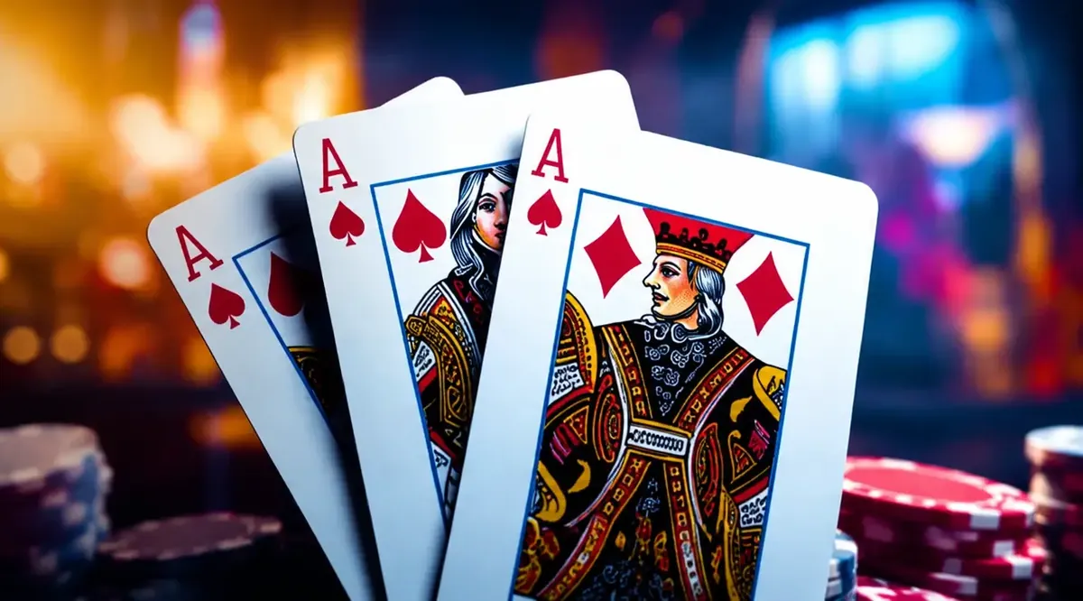 DiscoWin VIP-programma – azen en koningen op een casinotafel met gouden licht